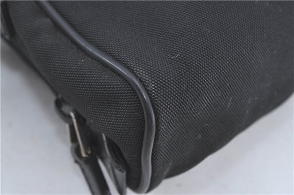 Authentic GUCCI Clutch Hand Bag Purse Nylon Leather 0181607 Black J3881