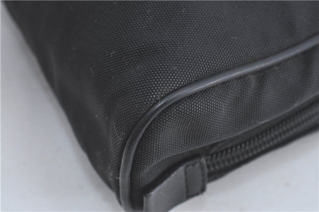 Authentic GUCCI Clutch Hand Bag Purse Nylon Leather 0181607 Black J3881