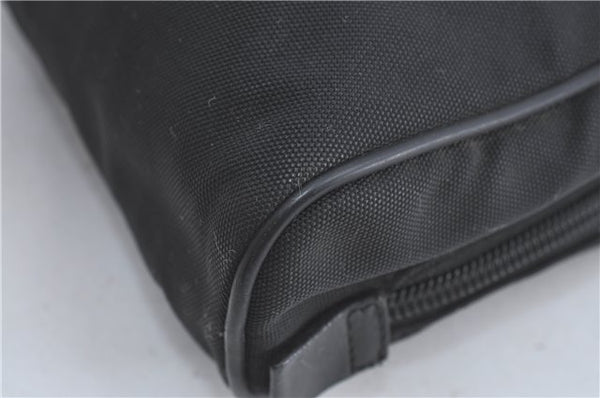 Authentic GUCCI Clutch Hand Bag Purse Nylon Leather 0181607 Black J3881