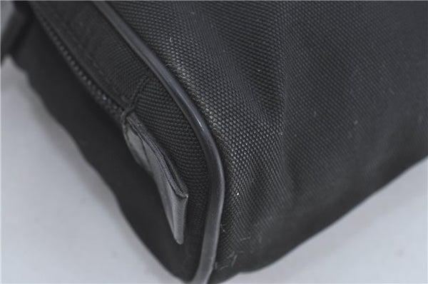 Authentic GUCCI Clutch Hand Bag Purse Nylon Leather 0181607 Black J3881