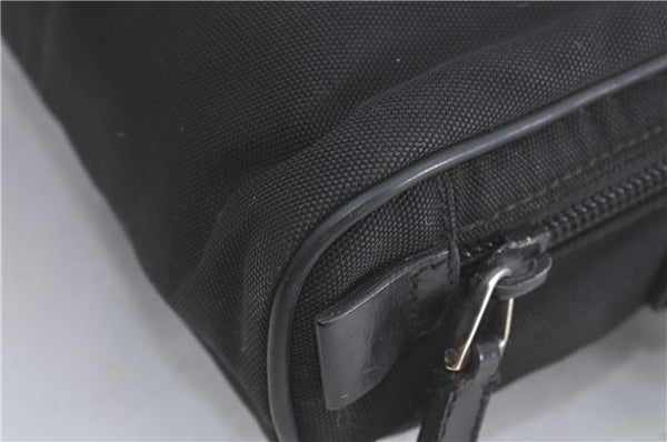 Authentic GUCCI Clutch Hand Bag Purse Nylon Leather 0181607 Black J3881