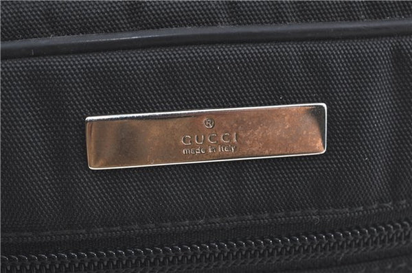 Authentic GUCCI Clutch Hand Bag Purse Nylon Leather 0181607 Black J3881