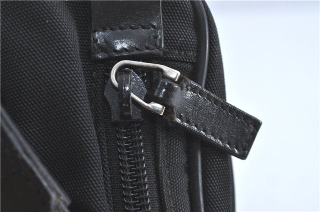 Authentic GUCCI Clutch Hand Bag Purse Nylon Leather 0181607 Black J3881