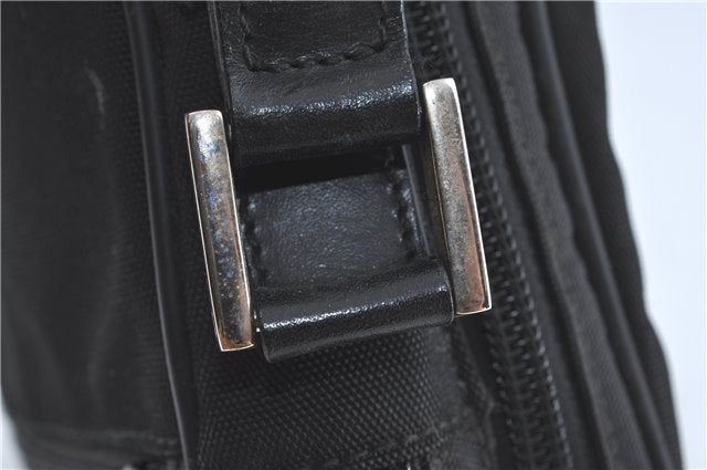 Authentic GUCCI Clutch Hand Bag Purse Nylon Leather 0181607 Black J3881