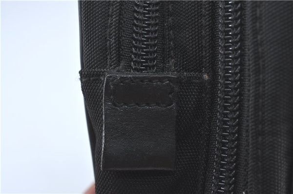 Authentic GUCCI Clutch Hand Bag Purse Nylon Leather 0181607 Black J3881