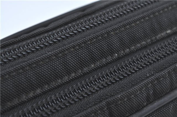 Authentic GUCCI Clutch Hand Bag Purse Nylon Leather 0181607 Black J3881