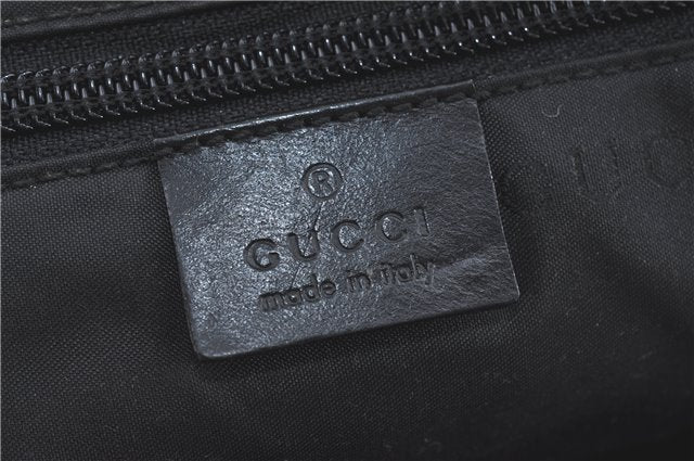 Authentic GUCCI Clutch Hand Bag Purse Nylon Leather 0181607 Black J3881