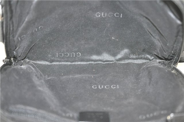 Authentic GUCCI Clutch Hand Bag Purse Nylon Leather 0181607 Black J3881