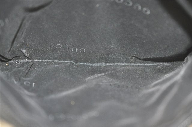 Authentic GUCCI Clutch Hand Bag Purse Nylon Leather 0181607 Black J3881