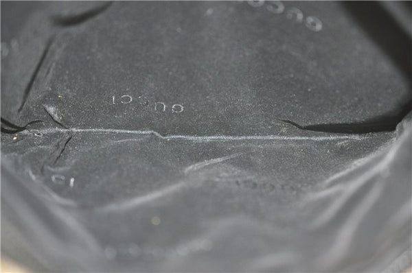 Authentic GUCCI Clutch Hand Bag Purse Nylon Leather 0181607 Black J3881