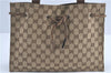 Authentic GUCCI Shoulder Tote Bag Purse GG Canvas Leather 0021053 Brown J3928