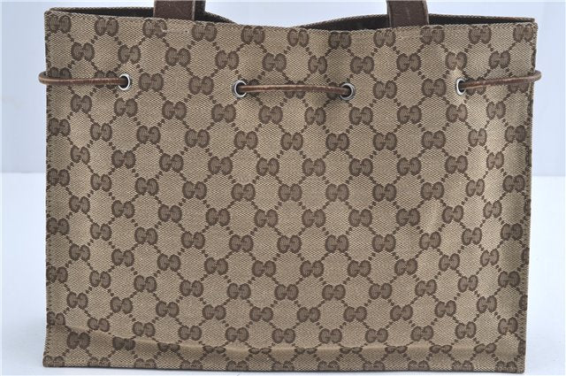 Authentic GUCCI Shoulder Tote Bag Purse GG Canvas Leather 0021053 Brown J3928