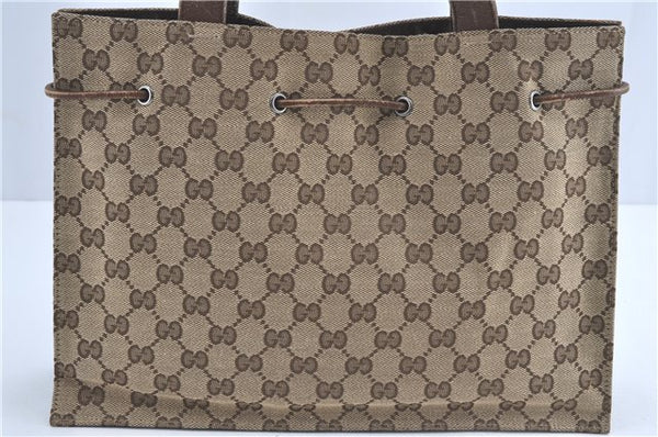 Authentic GUCCI Shoulder Tote Bag Purse GG Canvas Leather 0021053 Brown J3928