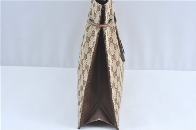 Authentic GUCCI Shoulder Tote Bag Purse GG Canvas Leather 0021053 Brown J3928