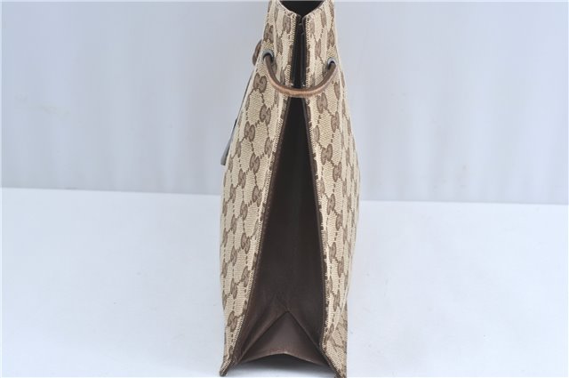 Authentic GUCCI Shoulder Tote Bag Purse GG Canvas Leather 0021053 Brown J3928