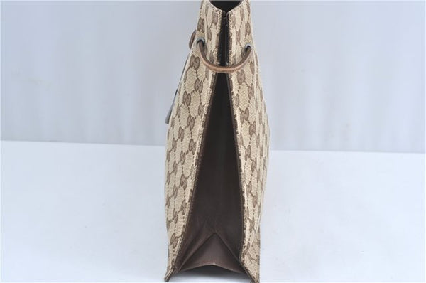Authentic GUCCI Shoulder Tote Bag Purse GG Canvas Leather 0021053 Brown J3928