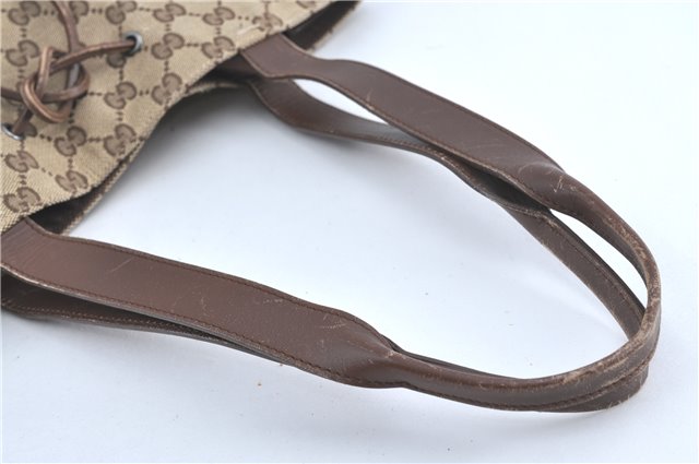 Authentic GUCCI Shoulder Tote Bag Purse GG Canvas Leather 0021053 Brown J3928