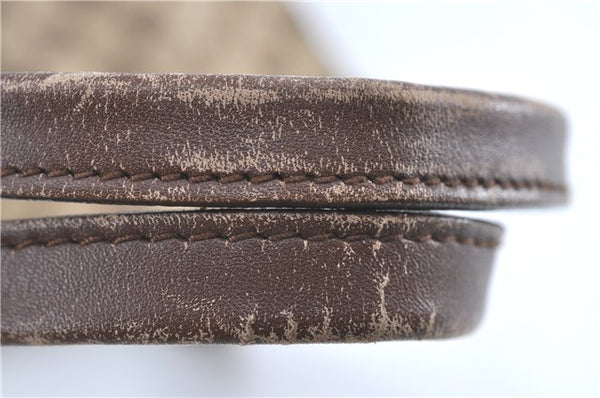 Authentic GUCCI Shoulder Tote Bag Purse GG Canvas Leather 0021053 Brown J3928