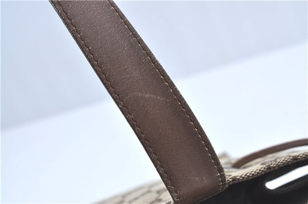 Authentic GUCCI Shoulder Tote Bag Purse GG Canvas Leather 0021053 Brown J3928