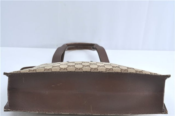 Authentic GUCCI Shoulder Tote Bag Purse GG Canvas Leather 0021053 Brown J3928