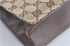 Authentic GUCCI Shoulder Tote Bag Purse GG Canvas Leather 0021053 Brown J3928