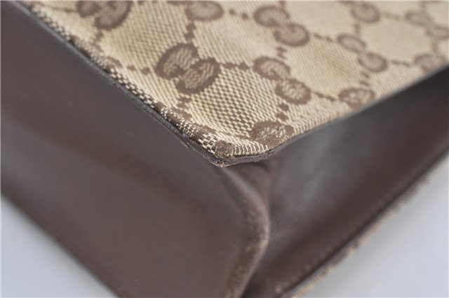 Authentic GUCCI Shoulder Tote Bag Purse GG Canvas Leather 0021053 Brown J3928