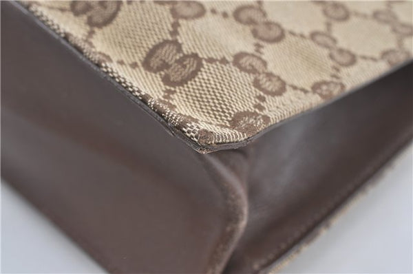 Authentic GUCCI Shoulder Tote Bag Purse GG Canvas Leather 0021053 Brown J3928