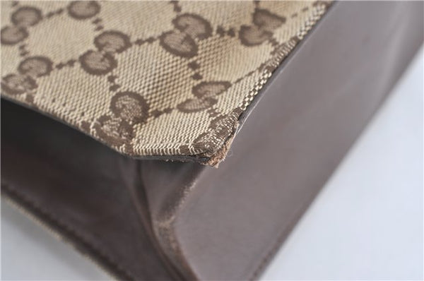 Authentic GUCCI Shoulder Tote Bag Purse GG Canvas Leather 0021053 Brown J3928