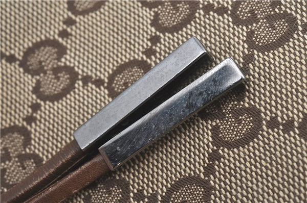 Authentic GUCCI Shoulder Tote Bag Purse GG Canvas Leather 0021053 Brown J3928