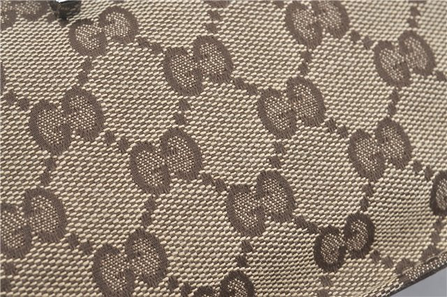 Authentic GUCCI Shoulder Tote Bag Purse GG Canvas Leather 0021053 Brown J3928