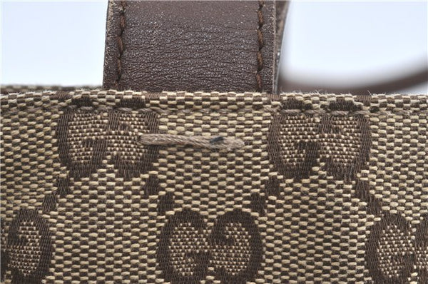 Authentic GUCCI Shoulder Tote Bag Purse GG Canvas Leather 0021053 Brown J3928