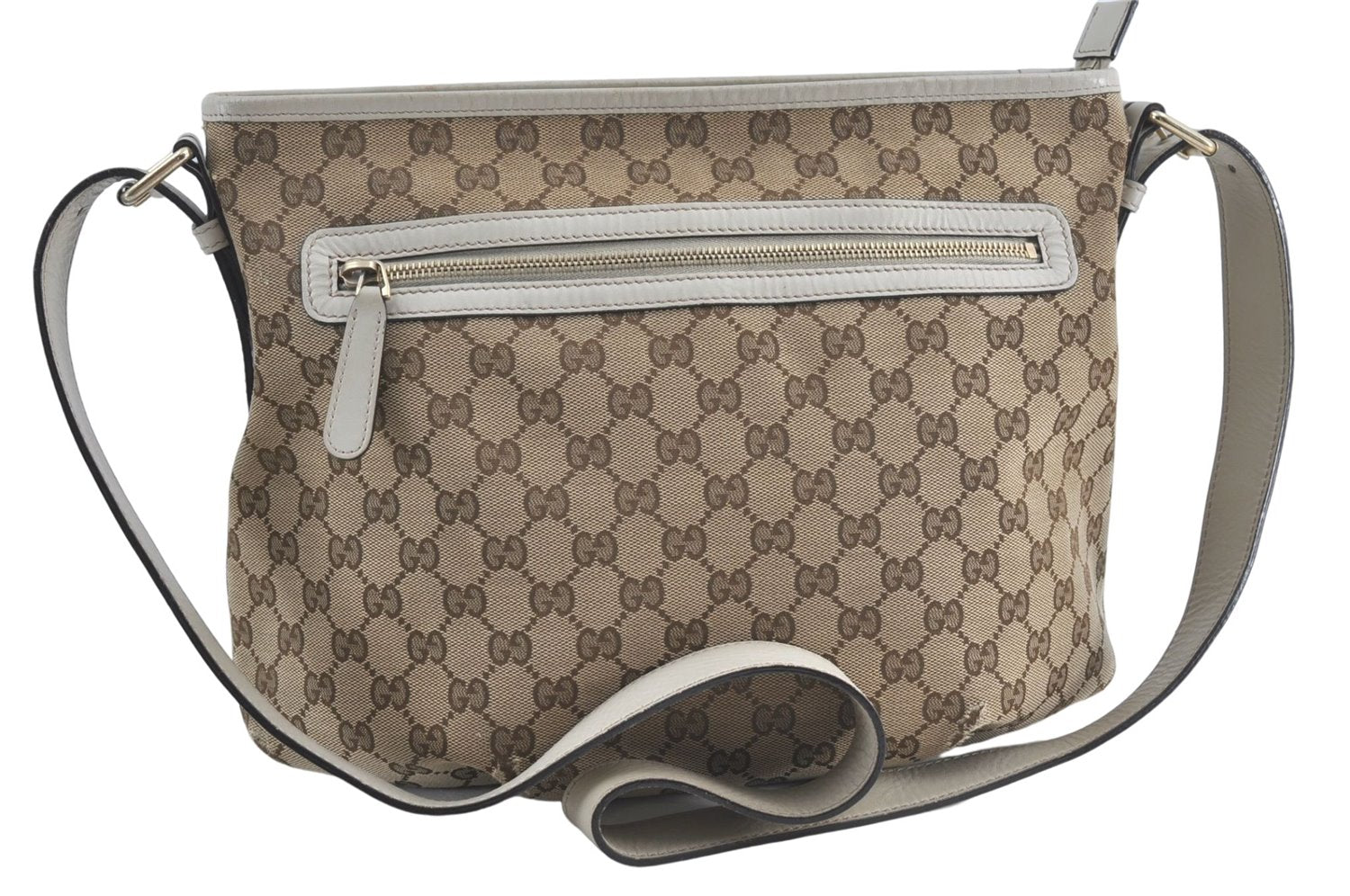 Authentic GUCCI Shoulder Cross Body Bag GG Canvas Leather 388930 Brown J3932