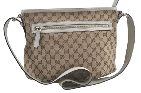 Authentic GUCCI Shoulder Cross Body Bag GG Canvas Leather 388930 Brown J3932
