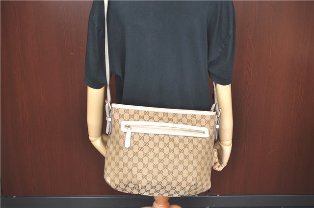 Authentic GUCCI Shoulder Cross Body Bag GG Canvas Leather 388930 Brown J3932