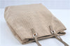 Authentic FENDI Zucchino Hand Bag Purse Canvas Leather Beige J3933