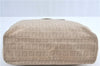 Authentic FENDI Zucchino Hand Bag Purse Canvas Leather Beige J3933