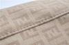 Authentic FENDI Zucchino Hand Bag Purse Canvas Leather Beige J3933