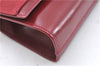 Authentic Salvatore Ferragamo Vara Chain Shoulder Cross Bag Leather Red J3982