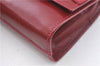 Authentic Salvatore Ferragamo Vara Chain Shoulder Cross Bag Leather Red J3982