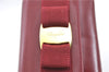 Authentic Salvatore Ferragamo Vara Chain Shoulder Cross Bag Leather Red J3982
