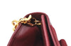 Authentic Salvatore Ferragamo Vara Chain Shoulder Cross Bag Leather Red J3982