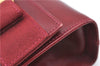 Authentic Salvatore Ferragamo Vara Chain Shoulder Cross Bag Leather Red J3982
