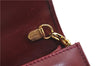 Authentic Salvatore Ferragamo Vara Chain Shoulder Cross Bag Leather Red J3982