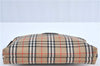 Authentic Burberrys Nova Check Canvas Leather Pouch Purse Brown Beige J3987