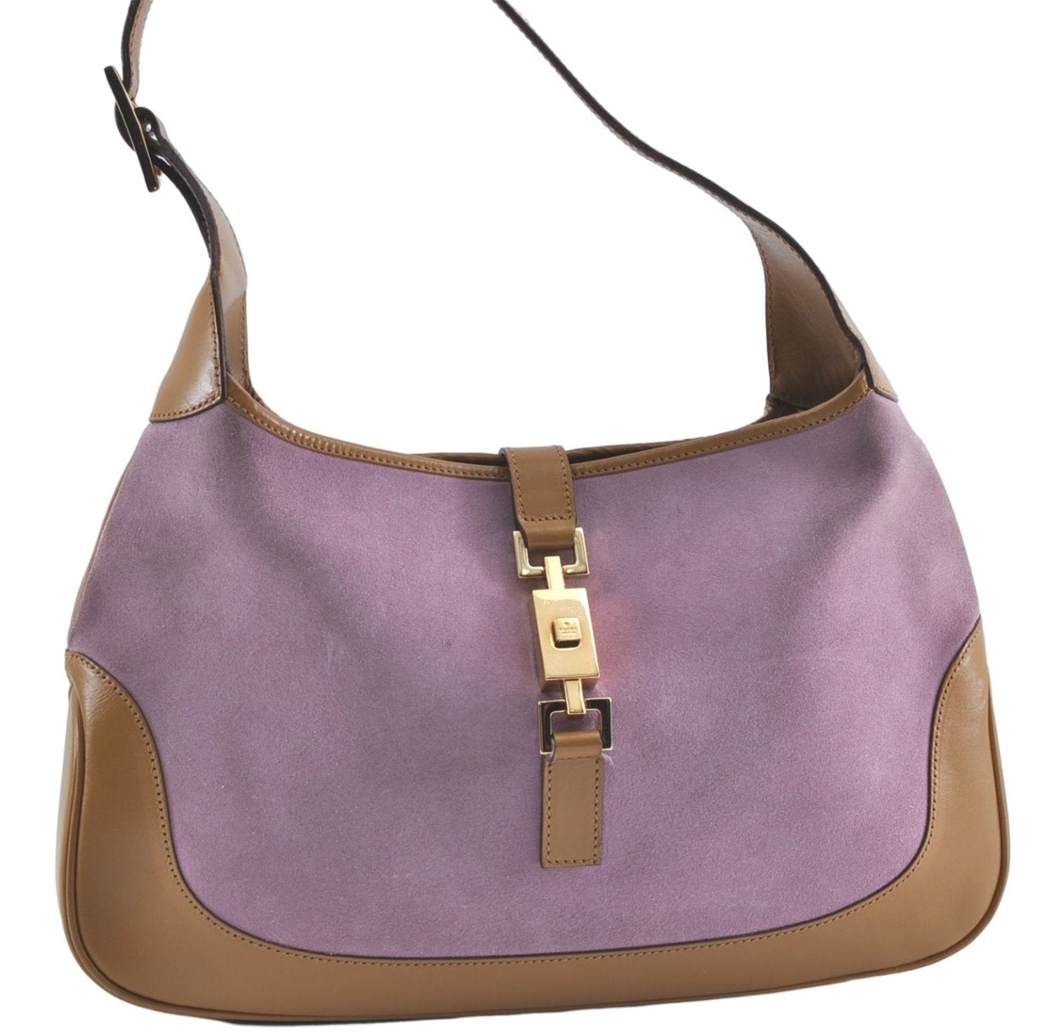 Authentic GUCCI Jackie Shoulder Hand Bag Purse Suede Leather 0013305 Pink J4001