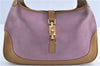 Authentic GUCCI Jackie Shoulder Hand Bag Purse Suede Leather 0013305 Pink J4001