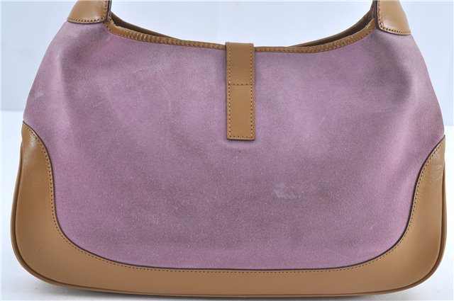 Authentic GUCCI Jackie Shoulder Hand Bag Purse Suede Leather 0013305 Pink J4001