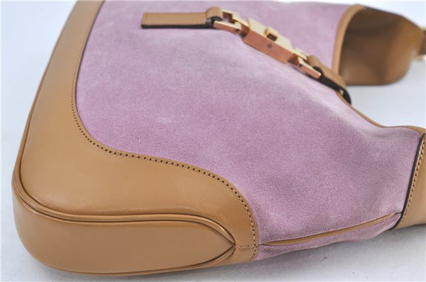Authentic GUCCI Jackie Shoulder Hand Bag Purse Suede Leather 0013305 Pink J4001