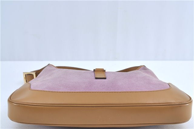 Authentic GUCCI Jackie Shoulder Hand Bag Purse Suede Leather 0013305 Pink J4001