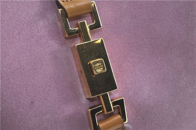 Authentic GUCCI Jackie Shoulder Hand Bag Purse Suede Leather 0013305 Pink J4001